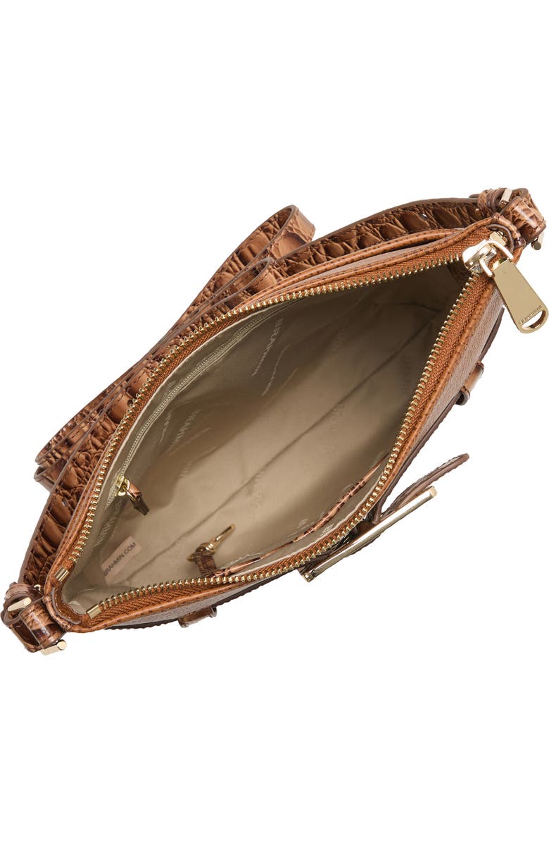 Brahmin Katie Croc Embossed Leather Crossbody Bag, Alternate, color, Cinnamon
