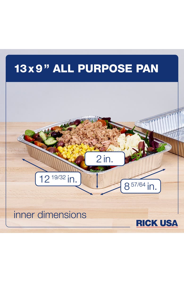 RICK USA 13x9 Inch Aluminum All Purpose Pan, 25 Pack, Alternate, color, Gray