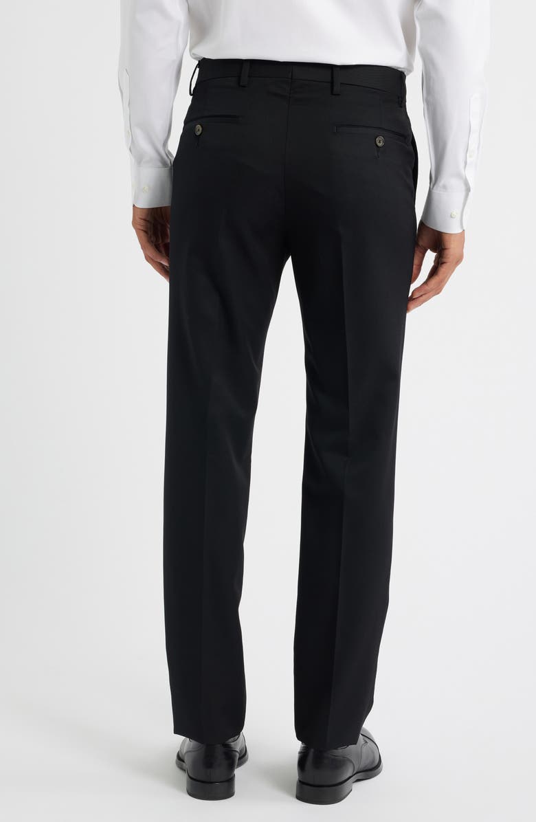 Berle Slim Fit Flat Front Super 100s Wool Dress Pants, Alternate, color, Black