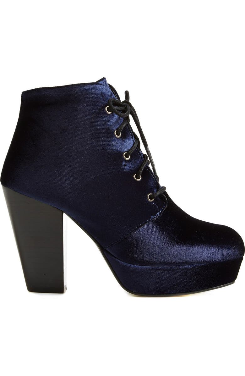 Steve Madden 'Raspy-V' Velvet Bootie, Alternate, color,