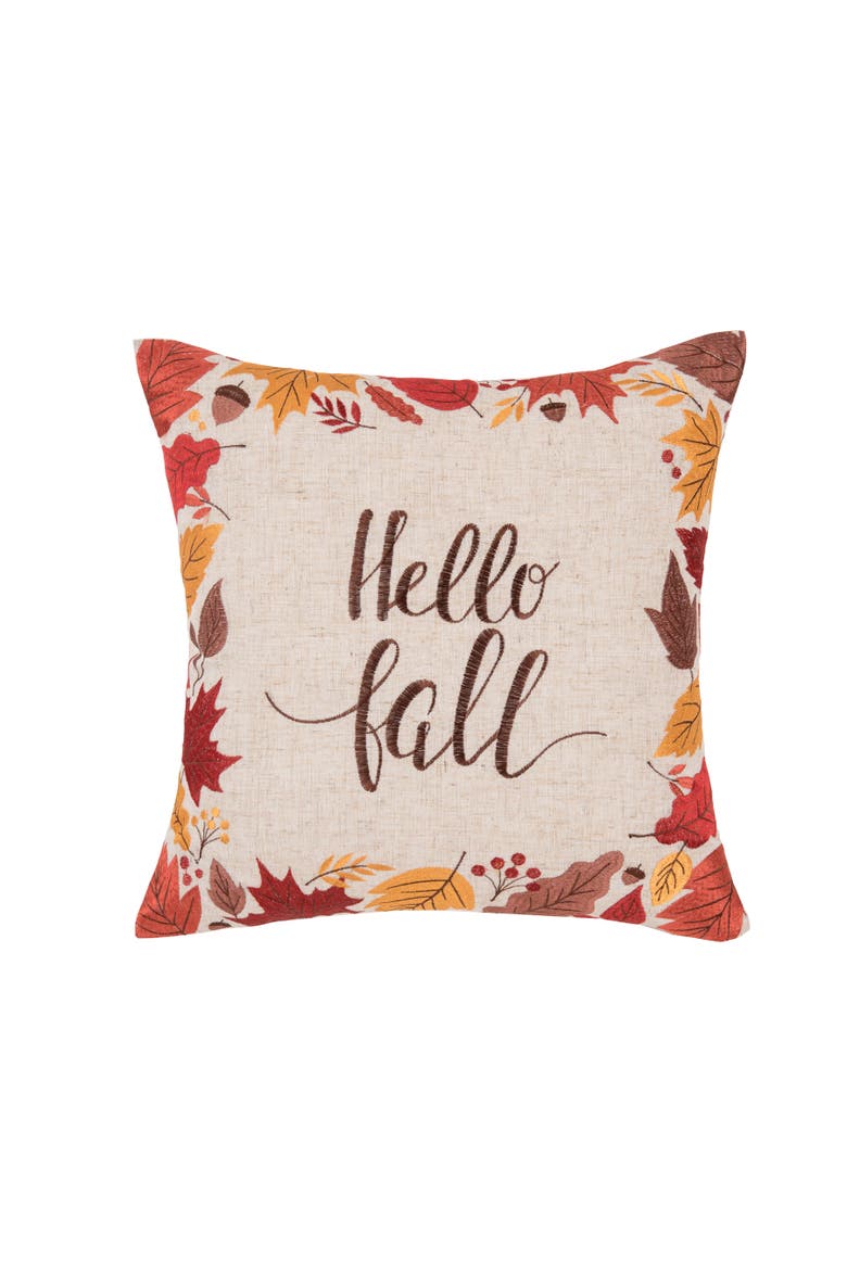 Hello Fall Pillow, 18" x 18", Main, color, Red