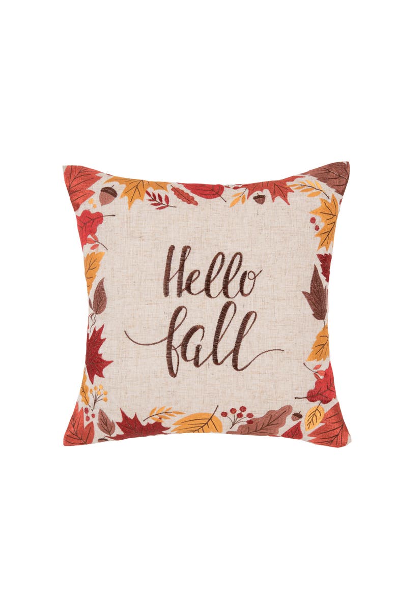 C&F Home Hello Fall Pillow, 18" x 18", Main, color, Red