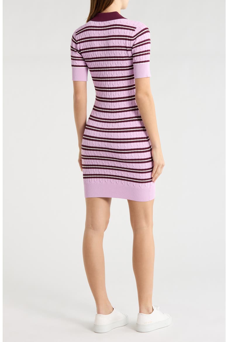 Cable Stitch Polo Sweater Dress, Alternate, color, COLLEGIATE STRIPE001