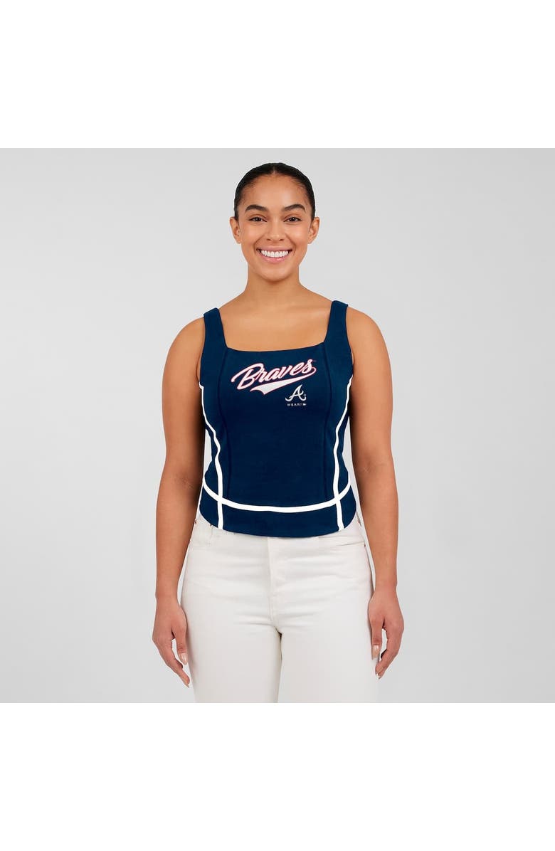WEAR by Erin Andrews Women's WEAR by Erin Andrews  Navy Atlanta Braves Square Neck Tank Top, Alternate, color, 