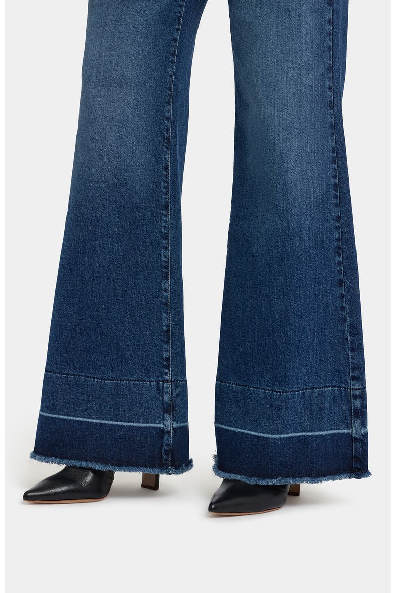 Mia Palazzo High Waist Release Hem Flare Jeans, Alternate, color, DARK LOIRE