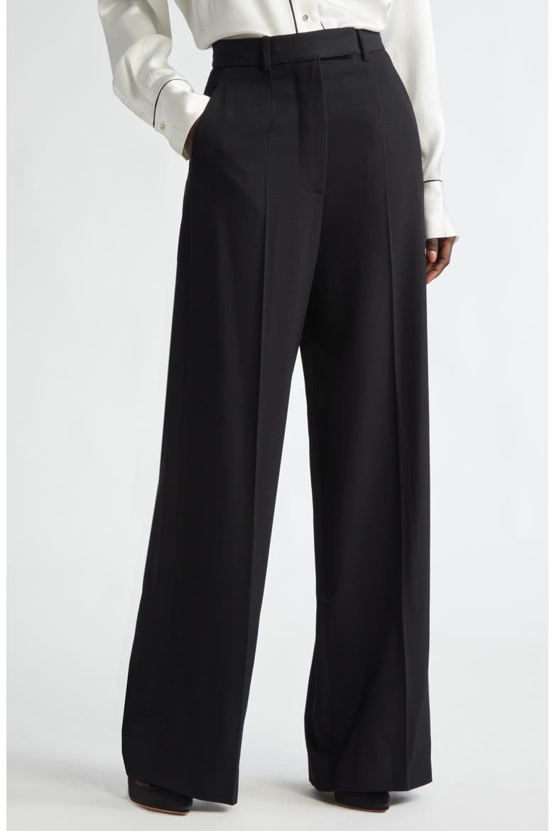 Tailored Wide Leg Trousers, Main, color, BLACK