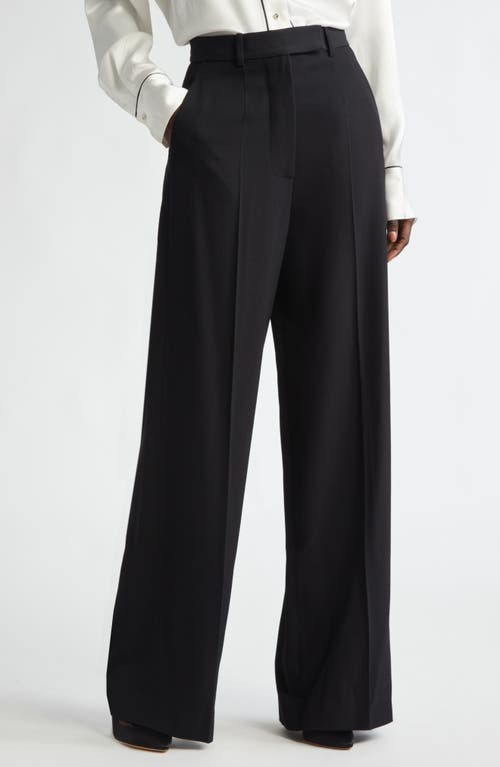 St. John Collection Tailored Wide Leg Trousers in Black 