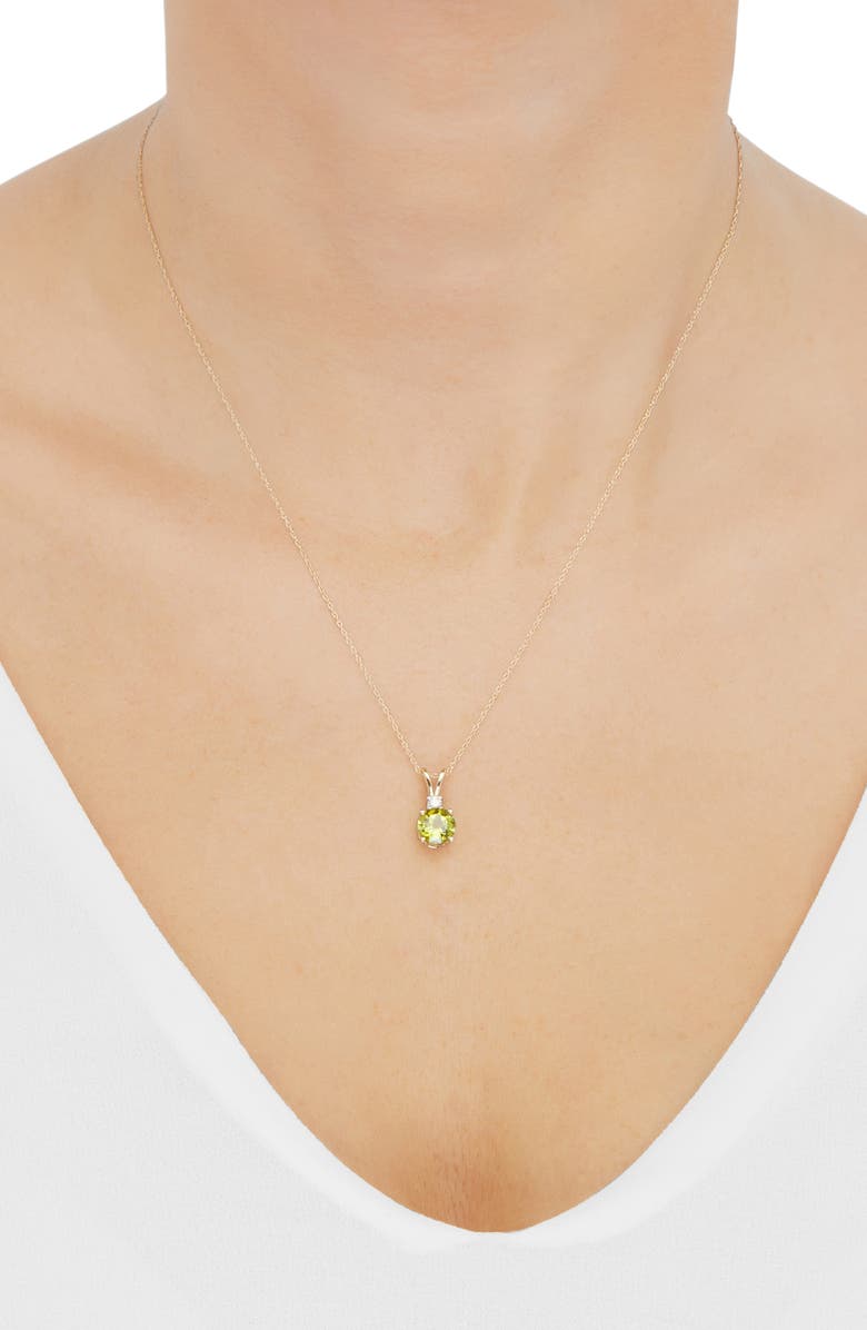 Frankie & Zoe 10K Yellow Gold Peridot & Diamond Pendant Necklace, Alternate, color, Yellow Gold