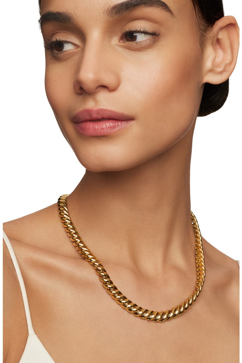 Sculpted Cable Necklace in 18K Yellow Gold, Alternate, color, 18K YELLOW GOLD