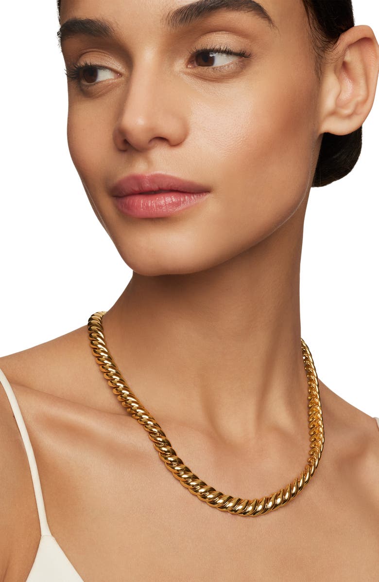 David Yurman Sculpted Cable Necklace in 18K Yellow Gold, Alternate, color, 18K Yellow Gold