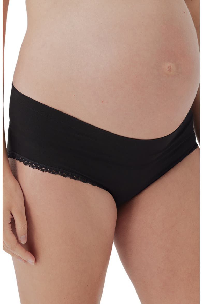 Organic Cotton Maternity Foldover Hipster 4-Pack, Alternate, color, Black