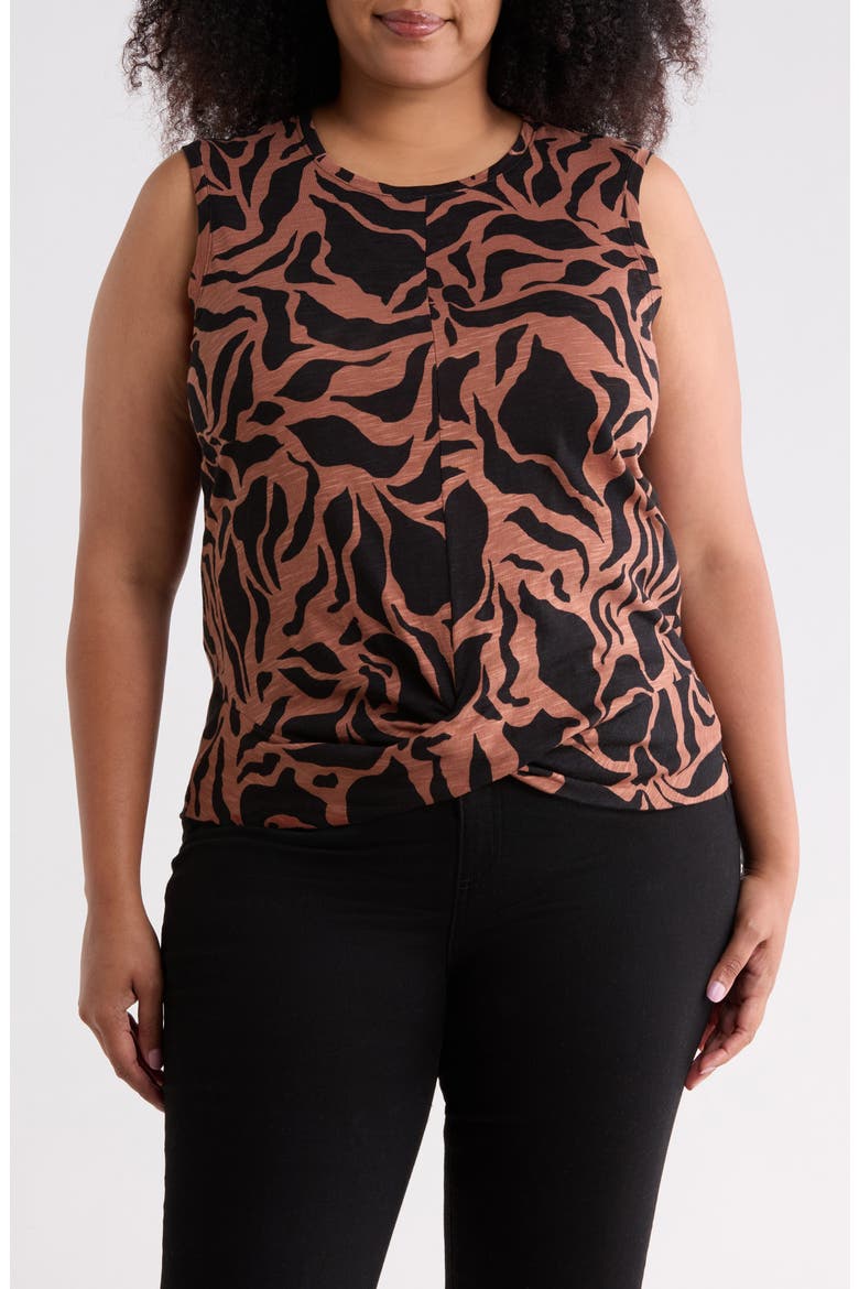 Twisted Front Tank, Main, color, ESSENCE BLACK