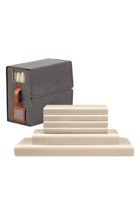 Solid Satin Deep Pocket 6-Piece Sheet Set