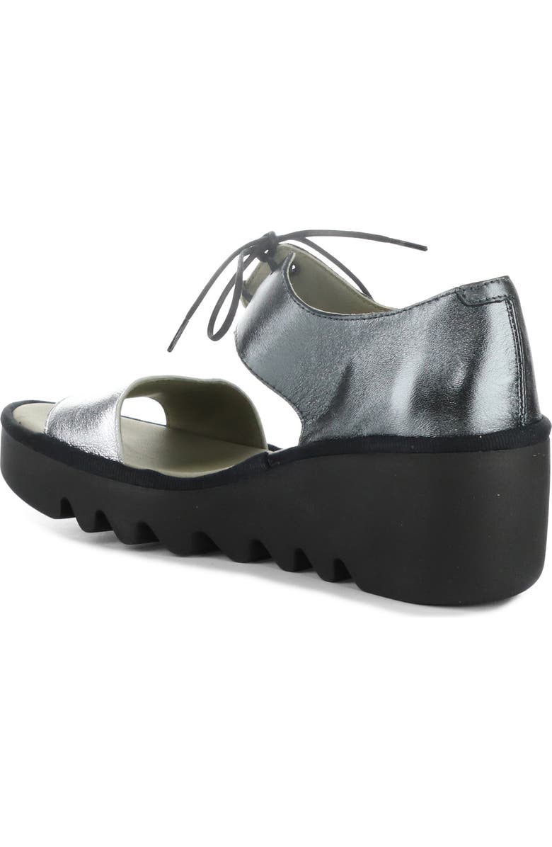 Fly London Bilu Platform Wedge Sandal, Alternate, color, 004 Silver/Graphite