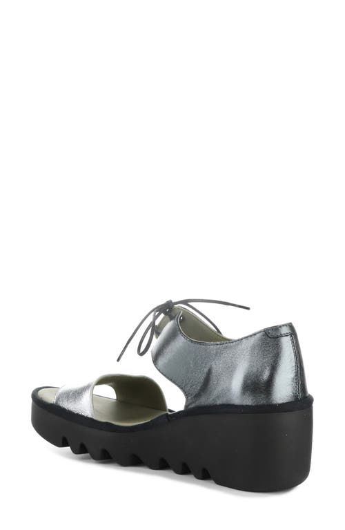 Fly London Bilu Platform Wedge Sandal In Silver