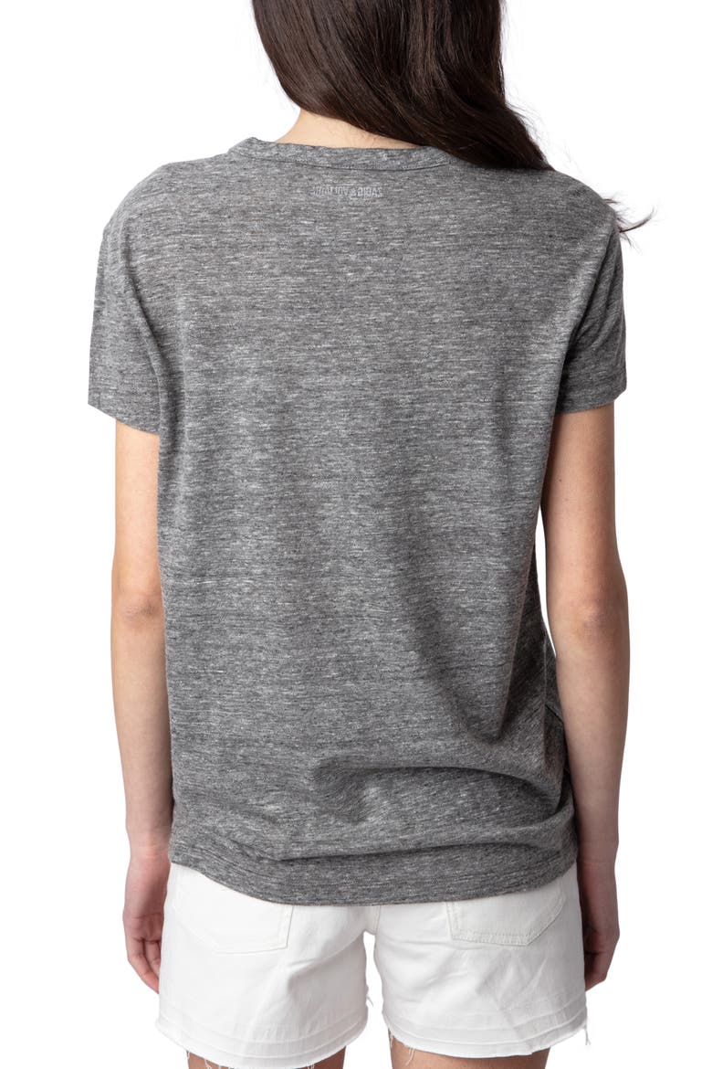 Flamme Amour Cotton Blend T-Shirt, Alternate, color, GRIS CHINE
