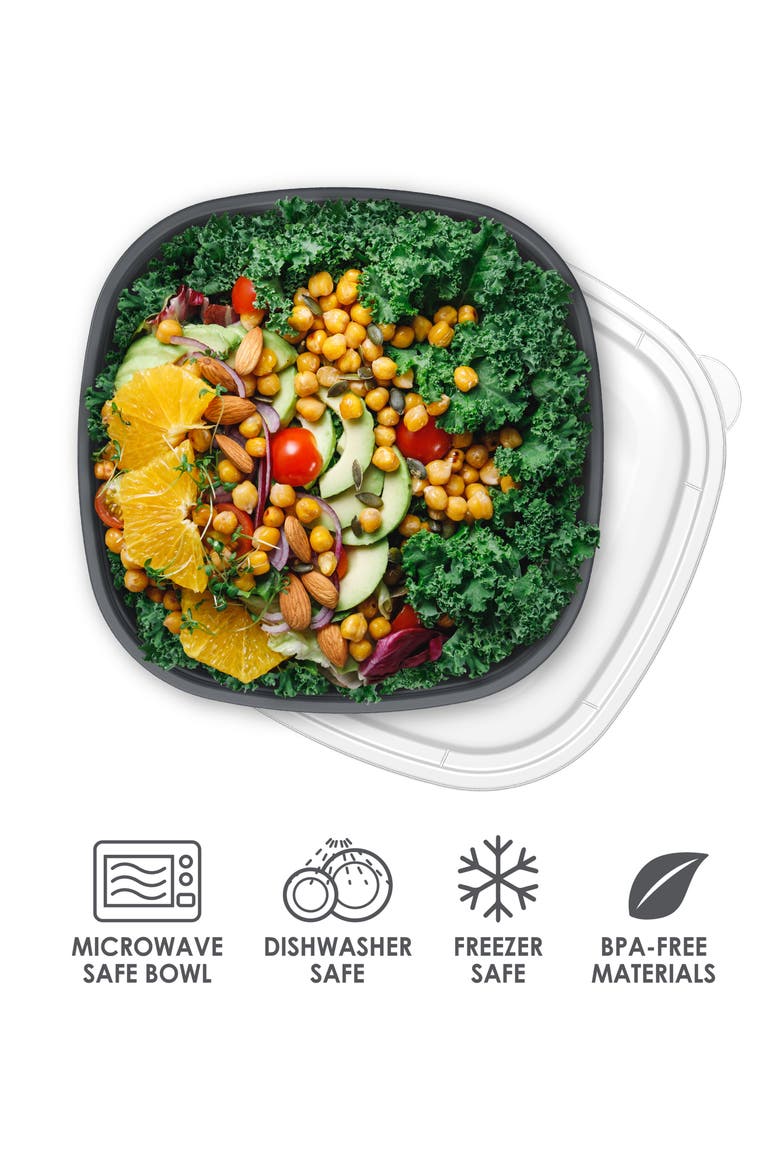 Prep 1-Compartment Meal Prep Containers - Graphite, Alternate, color, GRAPHITE