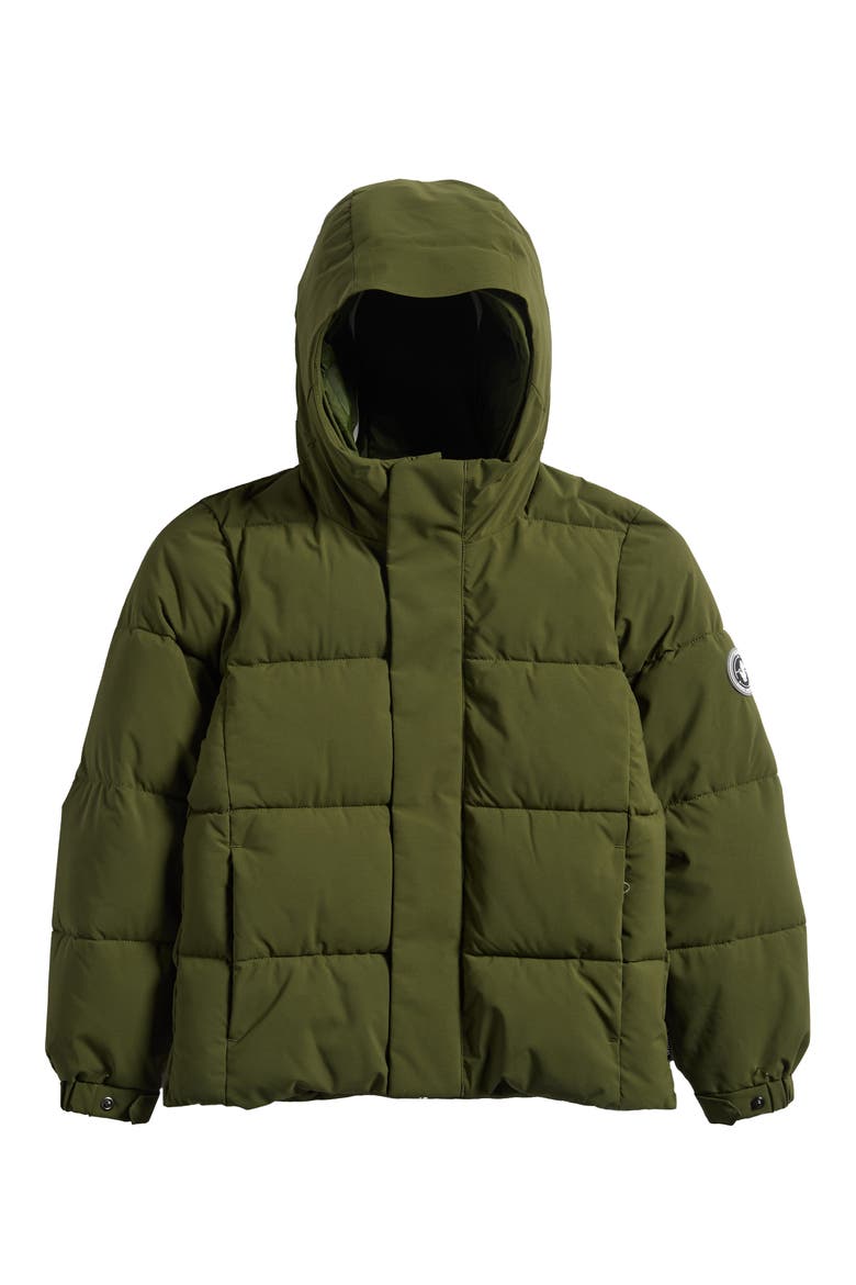 Kids' Norwood Quilted Hooded Jacket, Main, color, MOSS GREEN