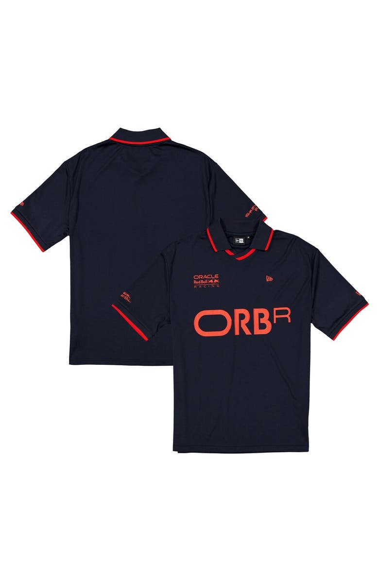 New Era Men's New Era  Navy Red Bull Racing Graphic Collared Soccer Shirt, Main, color, 