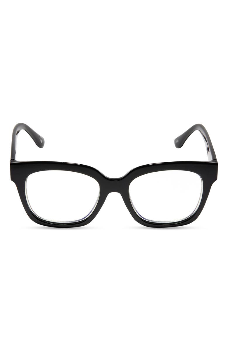 DIFF Ava 50mm Square Blue Light Blocking Glasses, Main, color, Black Blue Light