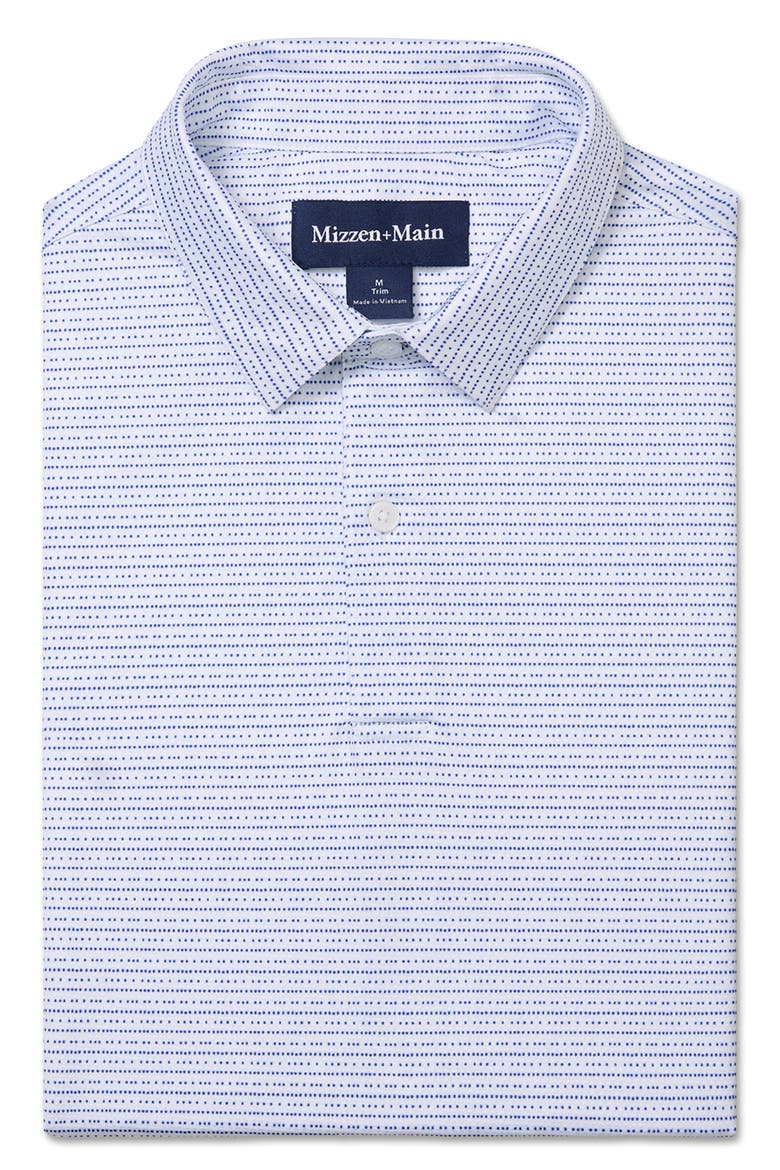 Halyard Trim Fit Dot Stripe Performance Polo, Alternate, color, WHITE DOT STRIPE