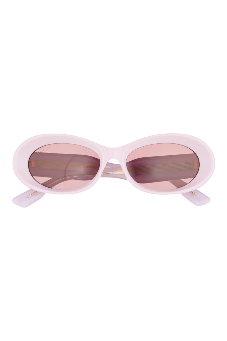54mm Oval Sunglasses, Main, color, PINK PINK BROWN