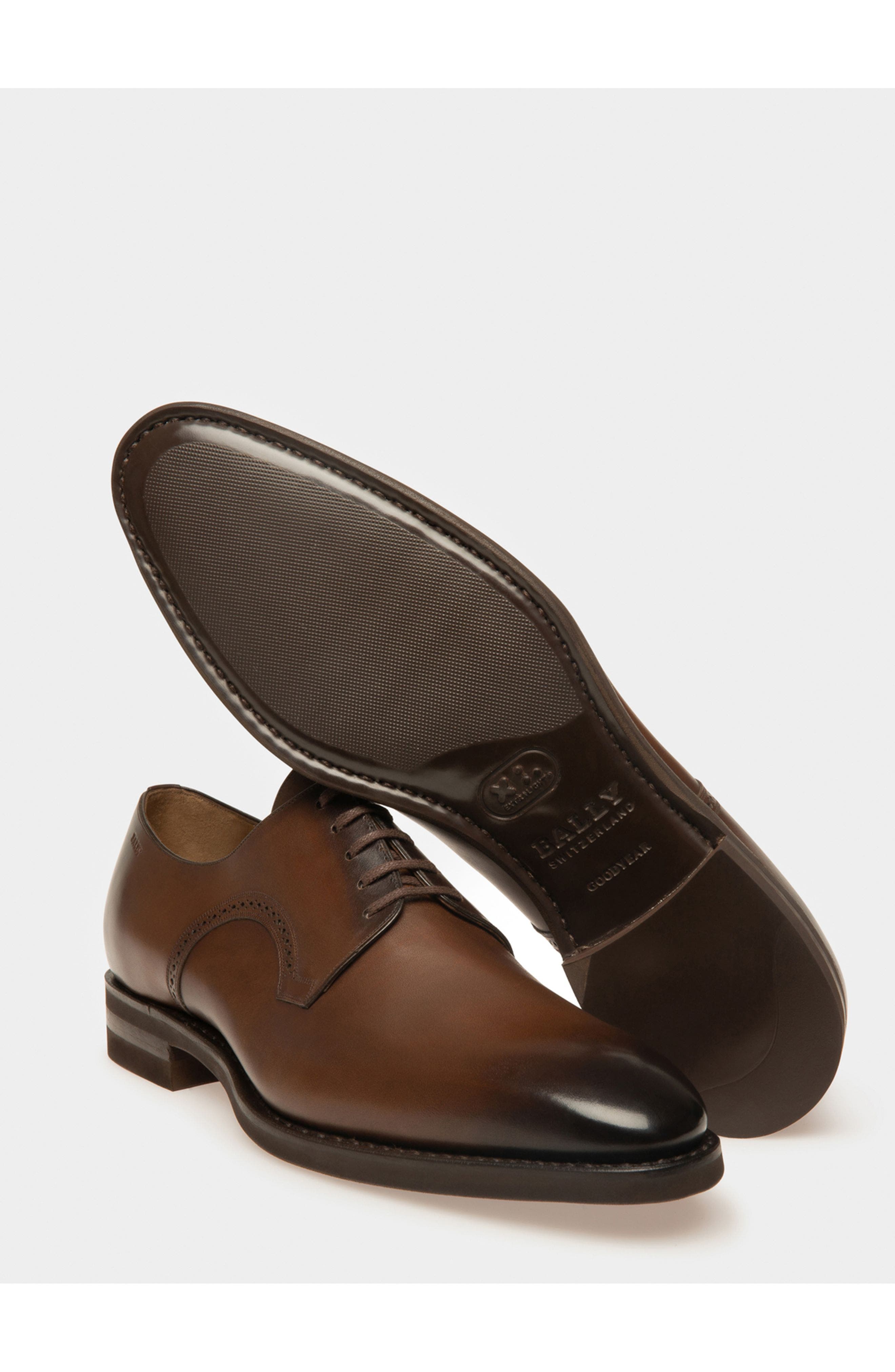Bally Scribe Novo Derby Shoes In Leather, Alternate, color, 