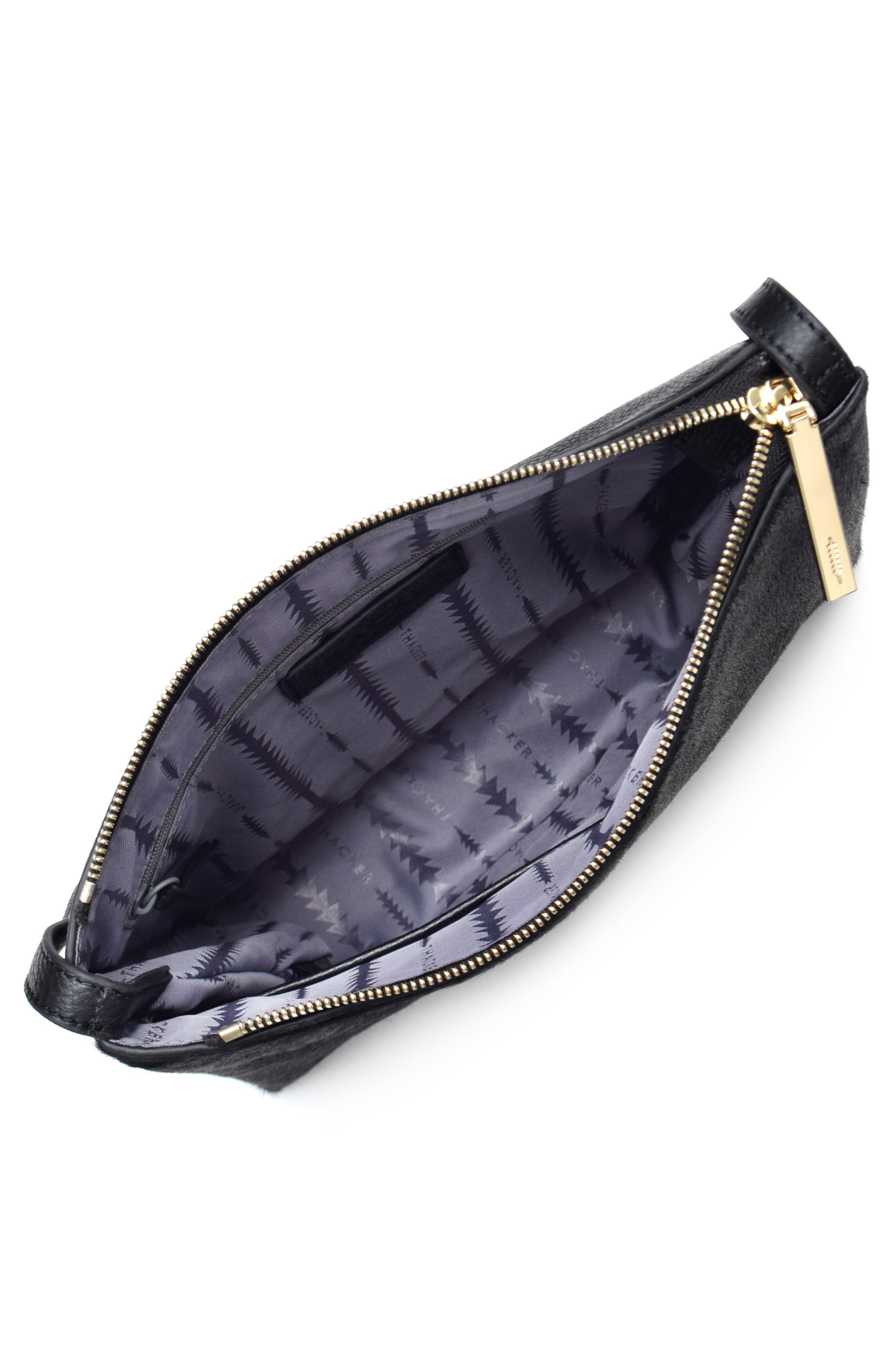 Thacker Callie Genuine Calf Hair Crossbody Bag, Alternate, color, Black