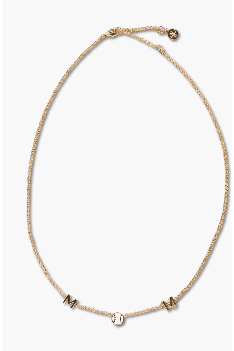 Baseball Mom Necklace, Main, color, Gold Plated
