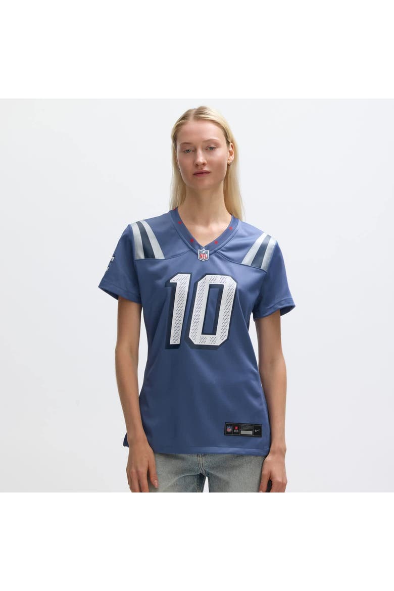 Women's Nike Drake Maye Storm Blue New England Patriots 2025 Rivalries Collection Game Jersey, Alternate, color, Blue