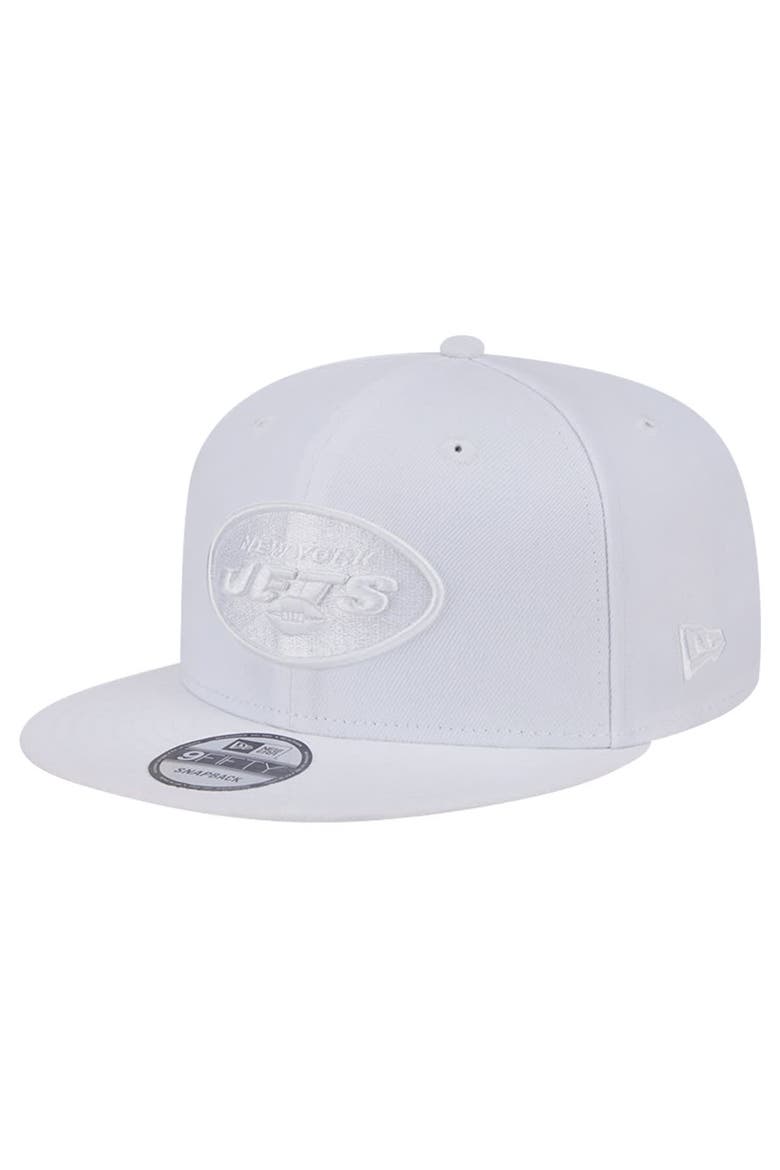 Men's New Era New York Jets Main White on White 9FIFTY Snapback Hat, Main, color, White