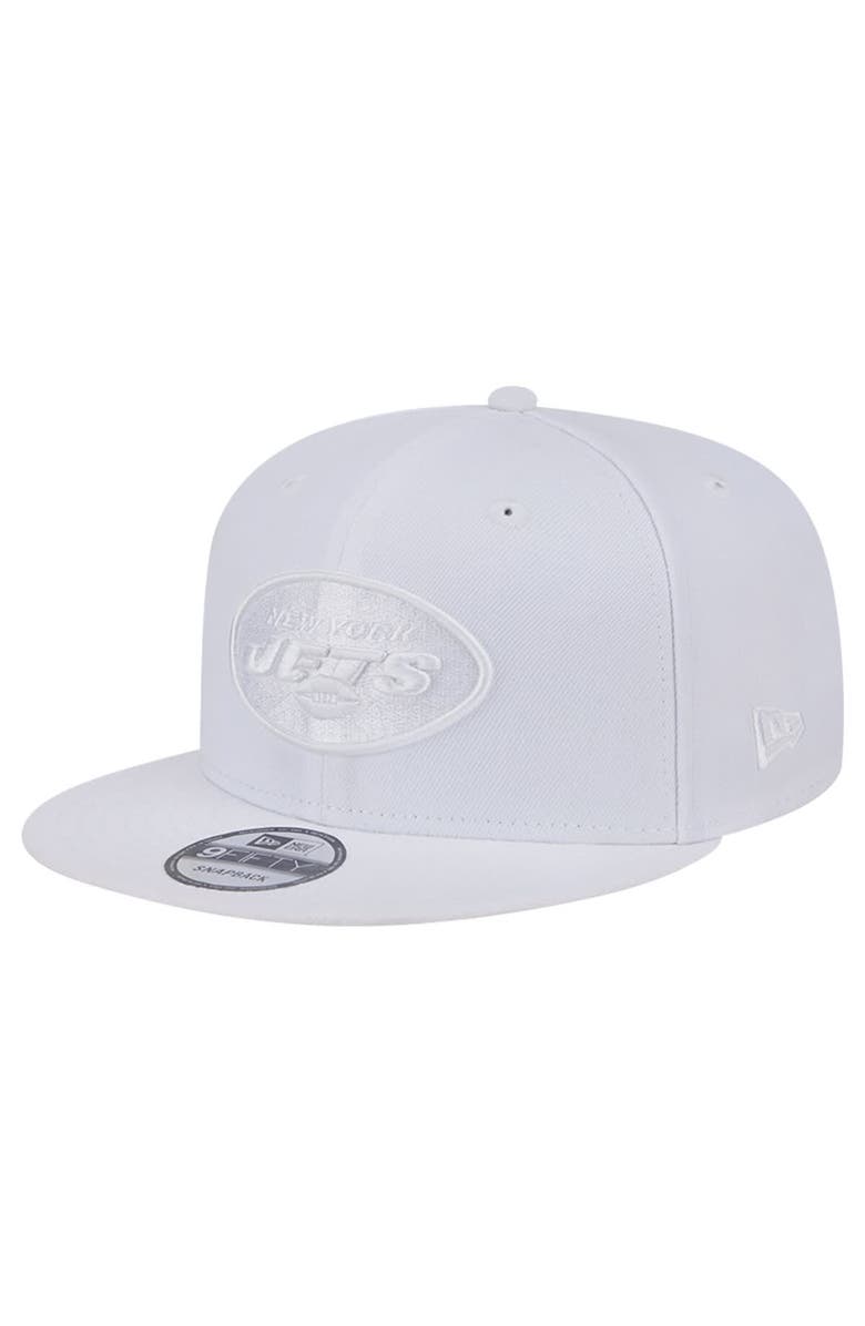 New Era Men's New Era New York Jets Main White on White 9FIFTY Snapback Hat, Main, color, 
