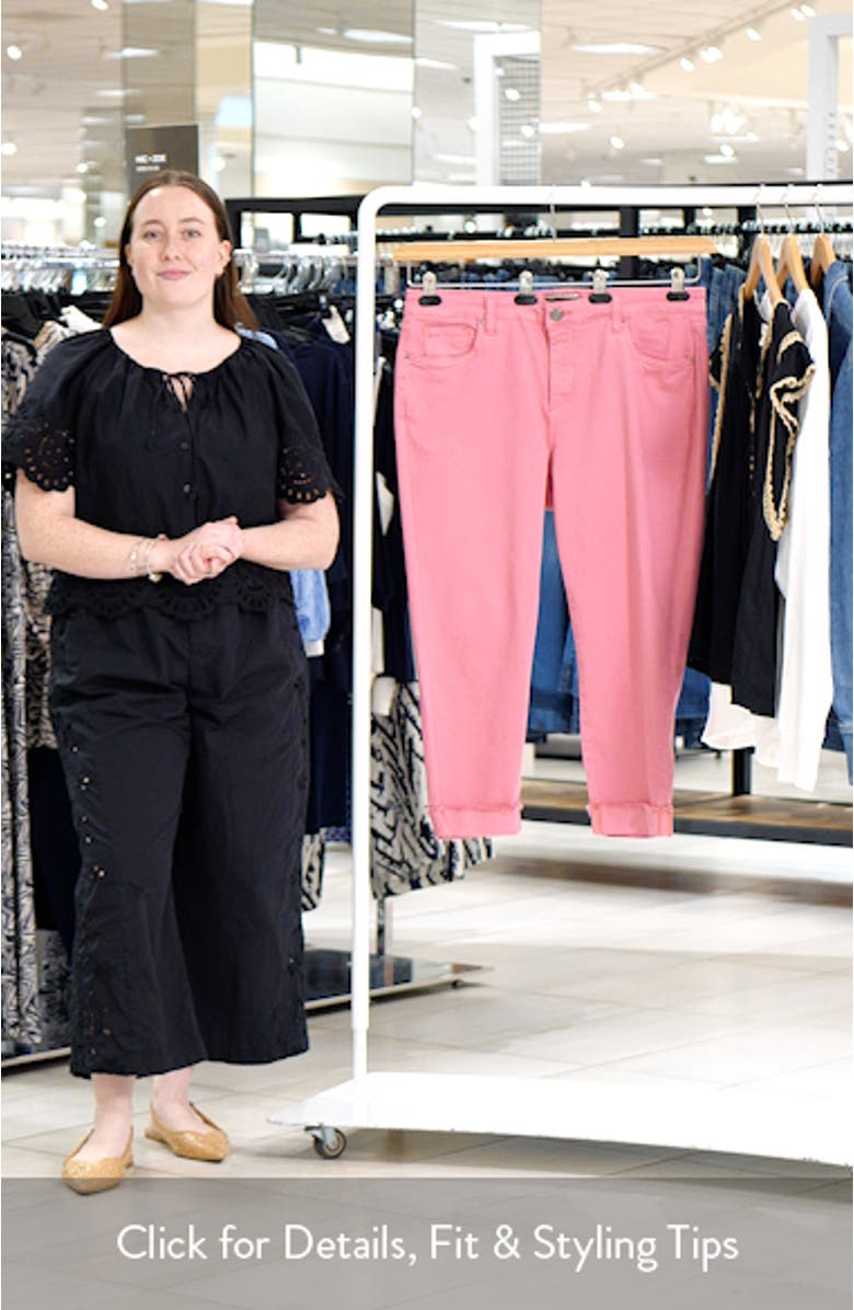 Amy Frayed Crop Slim Straight Leg Jeans, sales video thumbnail