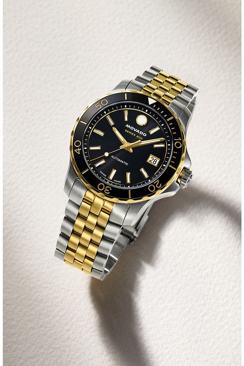 Series 800 Automatic Bracelet Watch, 40mm, Alternate, color, BLACK