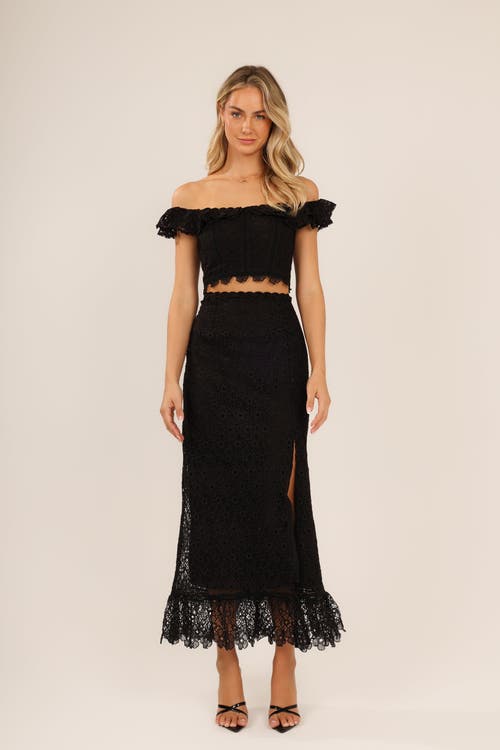Btb Los Angeles Cordelia Lace Skirt In Black