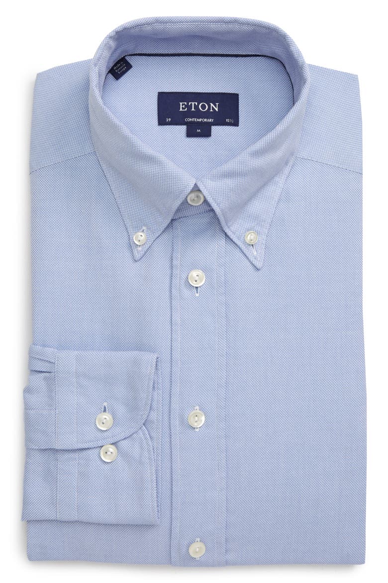 Contemporary Fit Oxford Casual Shirt, Alternate, color, BLUE
