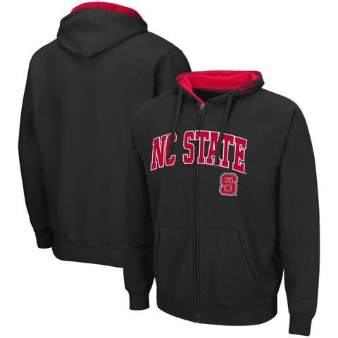 Men's Colosseum Black NC State Wolfpack Arch & Logo 3.0 Full-Zip Hoodie