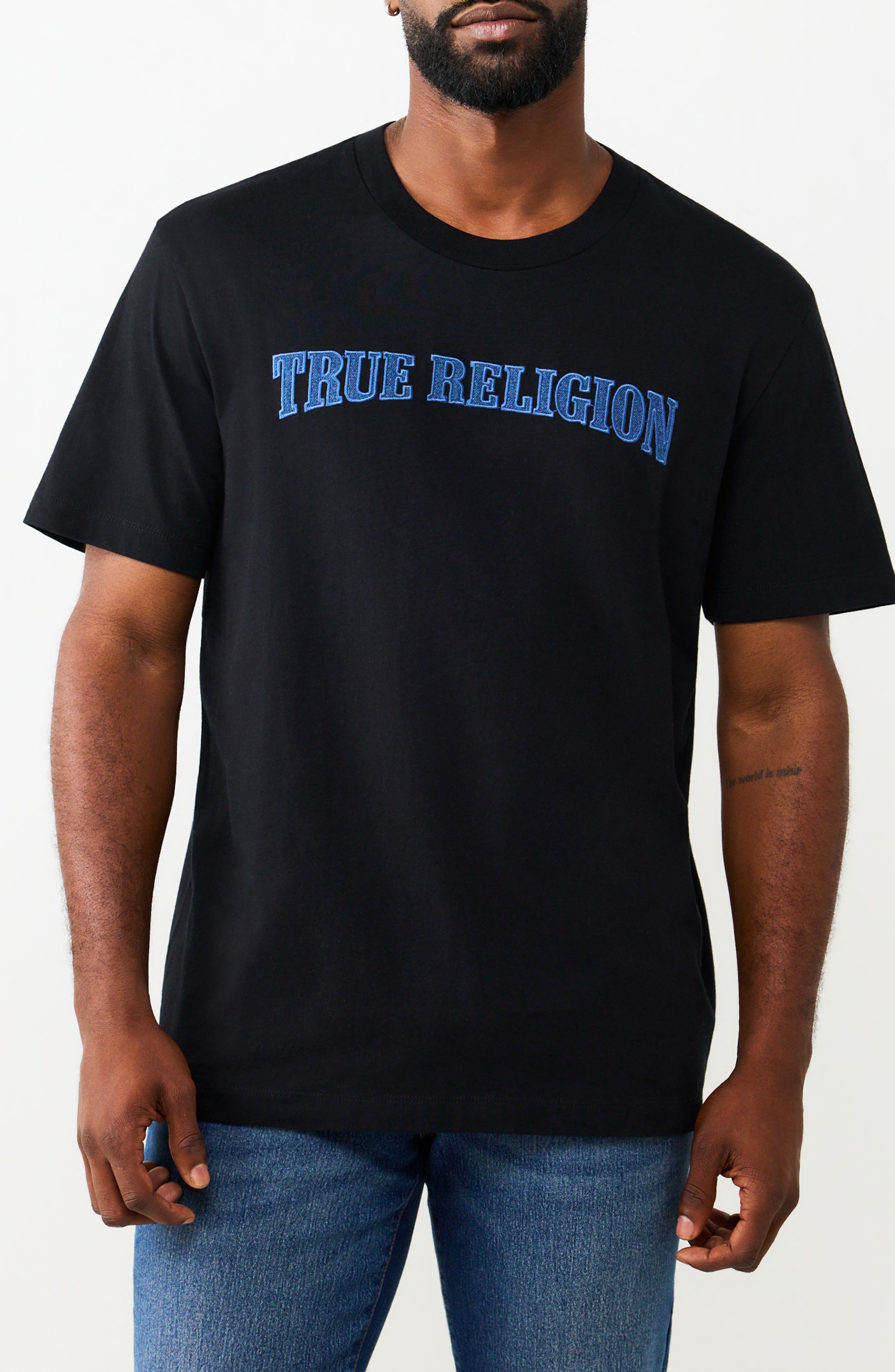 Denim Appliqué Graphic T-Shirt