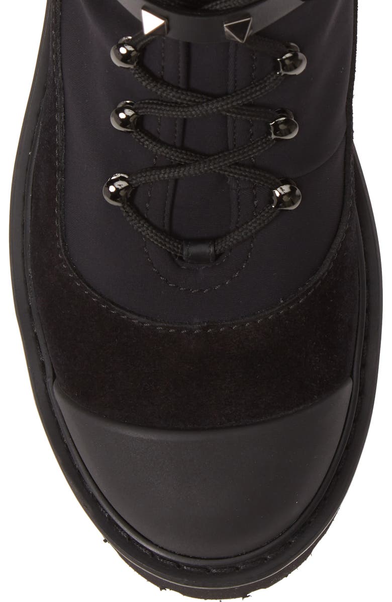 Valentino Garavani Rockstud Cap Toe Combat Boot, Alternate, color,