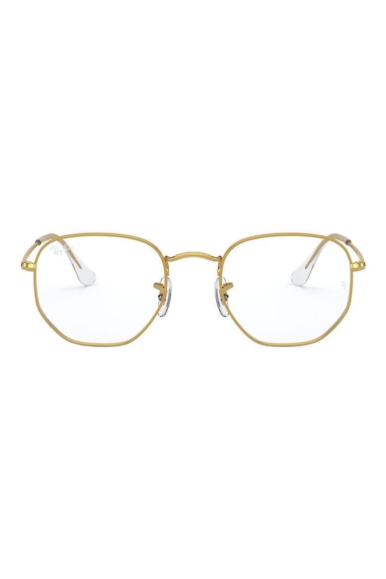 51mm Round Optical Glasses, Main, color, SHINY GOLD