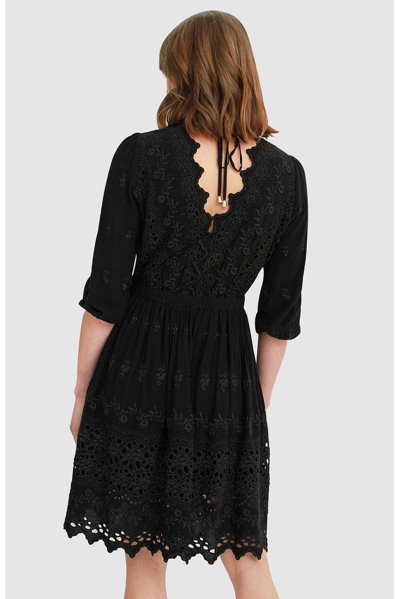 Sweet Talk Eyelet Mini Dress, Alternate, color, Black