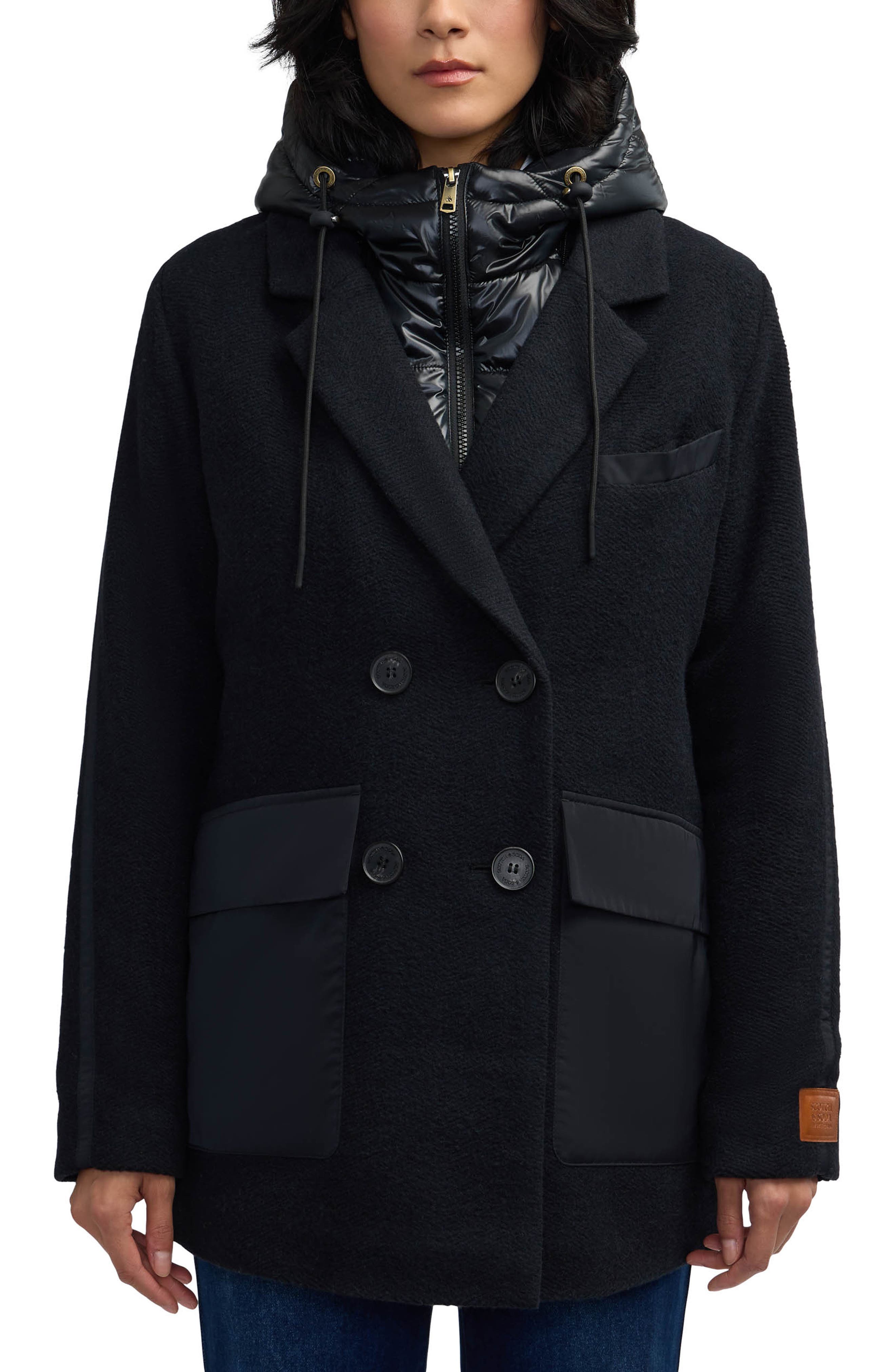 Scotch & Soda Nissa Water Repellent Peacoat with Removable Bib