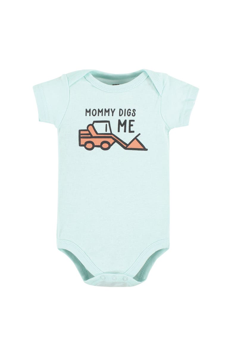 Hudson Baby Five-Piece Set of Cotton Infant All-in-One Bodysuits, Alternate, color, Fun Transportation