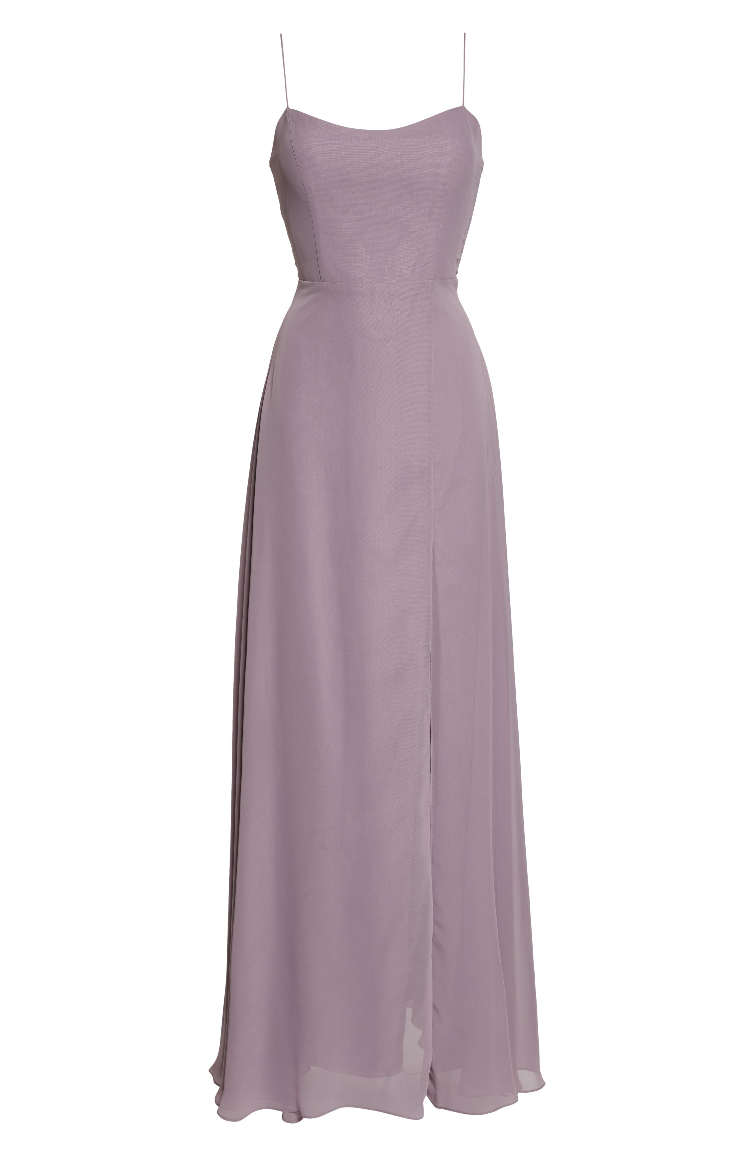 Jenny Yoo Kiara Tie Back Chiffon A-Line Gown (Women) | Nordstrom