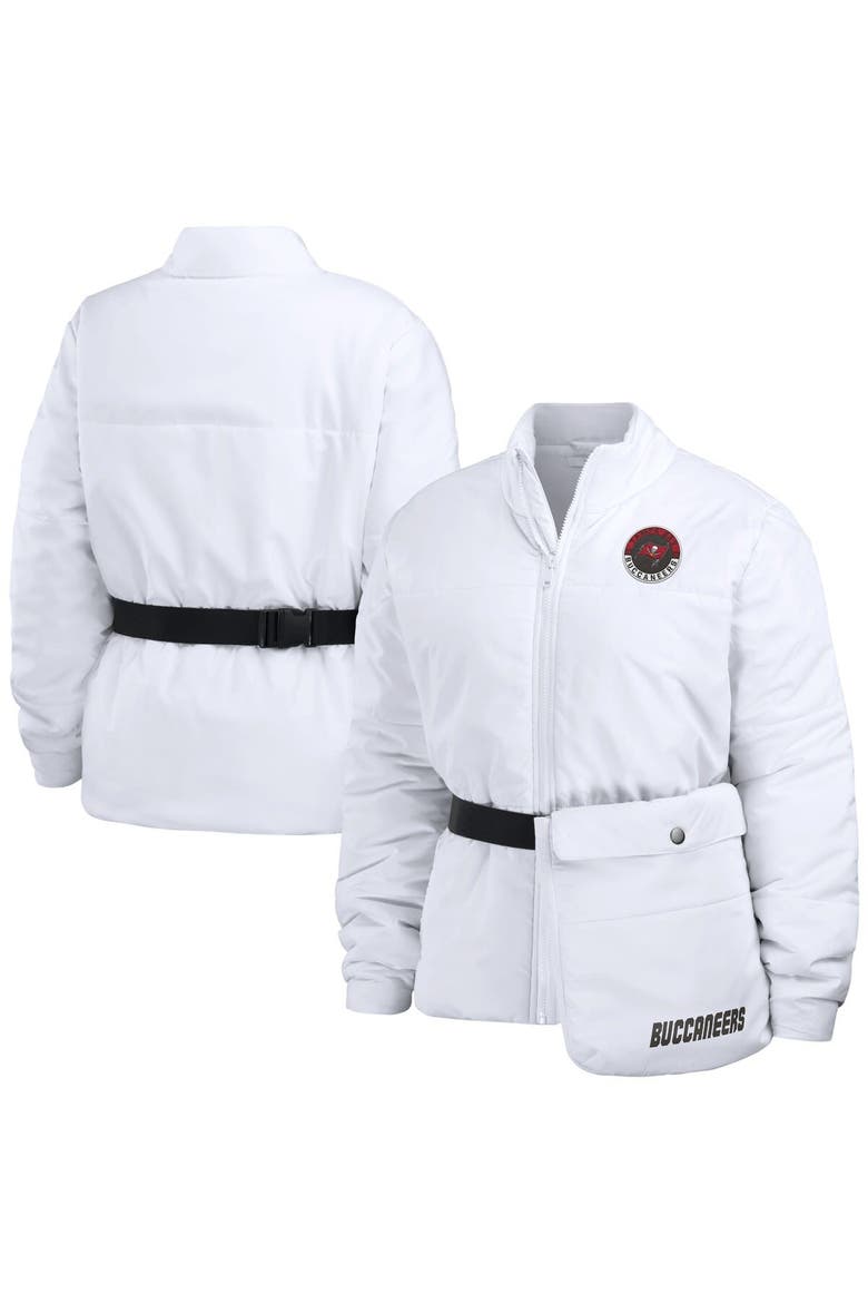 Women's WEAR by Erin Andrews  White Tampa Bay Buccaneers Packaway Full-Zip Puffer Jacket, Alternate, color, White