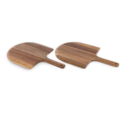 Toscana Acacia Personal Pizza Peel Serving Board Paddle Set Of 2 In Brown