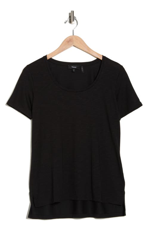 Theory Scoop Neck Cotton T-shirt In Black