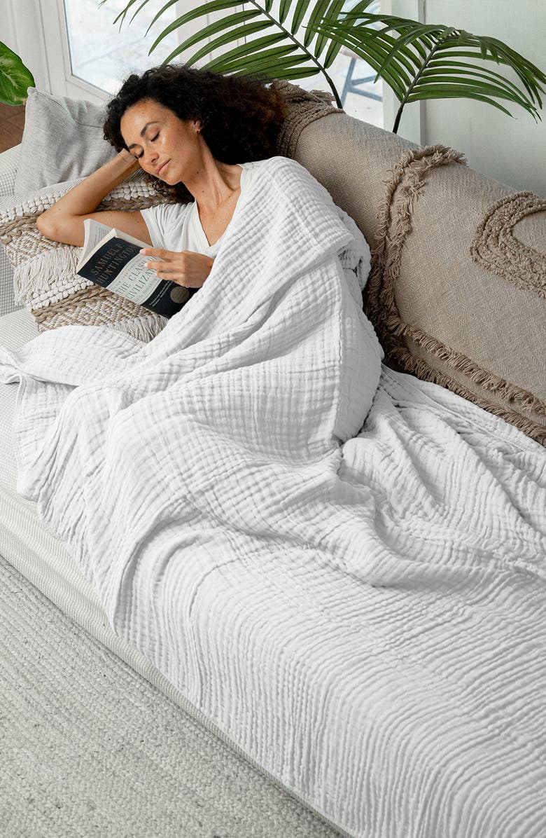 Comfy Cubs Adult Muslin Blanket, Alternate, color, White