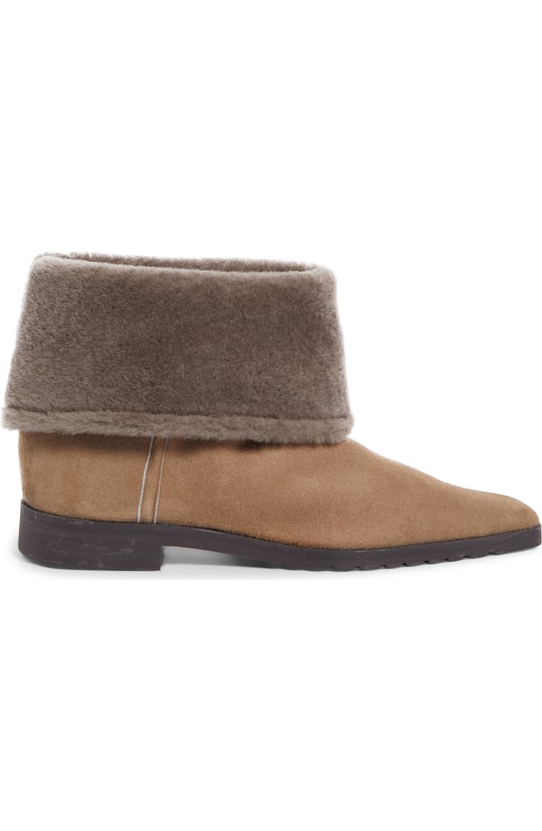 TOTEME Foldover Genuine Shearling Bootie, Alternate, color, Taupe