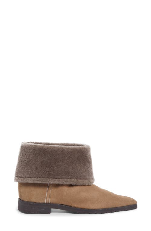 Totême Ankle Boots Aus Veloursleder Mit Shearling In Brown